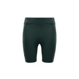 Shorts de ciclismo Nike color verde oscuro, de tiro alto y corte ajustado.