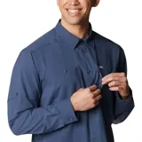 Camisa de hombre Columbia Silver Ridge, color beige, de manga larga con botones para enrollar, dos bolsillos frontales con botón, ventilación en la espalda y protección solar UPF 50.