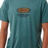 Remera verde de algodón con estampado frontal de la marca Rip Curl.