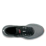 Championes de running para hombre, diseño en gris con detalles en negro y rojo, con amortiguación VERSARUN y parte superior ligera y transpirable.
