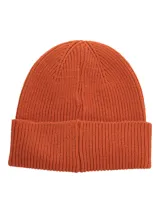Gorro beanie negro de punto acanalado con parche con el logo de Hush Puppies.