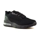 Championes deportivos urbanos American Sport Airtech Dina, color gris claro con detalles en gris oscuro y rosa. Capellada de tejido de punto, ajuste con cordones, suela blanca con cámara de aire rosa y logo "AS" en el talón.