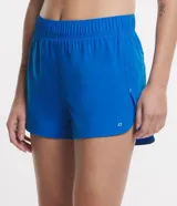 Short deportivo verde oscuro, modelo runner, con cintura elástica y pequeño bolsillo interior.