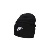 Gorro de punto negro con puños, que incluye el logotipo de Nike Futura bordado en el puño.