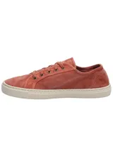 Zapatillas acordonadas color ocre, hechas en España con algodón orgánico.