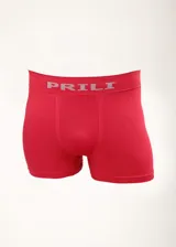 Boxer rojo de microfibra sin costuras, con cintura elástica con el logo de la marca en gris.