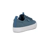 Zapatillas acordonadas de tela tipo jean, color azul, con suela blanca y diseño casual.