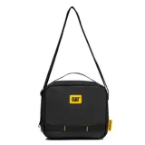 Mochila térmica unisex Caterpillar, color negro, con correa ajustable para el hombro y presillas frontales para accesorios.