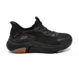 Championes deportivos Skechers Slip-Ins BOBS Sport Sparrow Flex, color negro con detalles en bronce. Diseño vegano con capellada de tejido de punto técnico, ajuste elástico y plantilla acolchada con espuma viscoelástica.