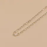 Cadena plateada de eslabones ovalados en plata 925.