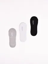 Pack de tres pares de medias invisibles negras.