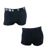 Pack de dos boxers de hombre, color negro, con elástico en la cintura que lleva el logo de la marca Tiffosi en blanco y gris.