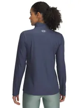 Buzo deportivo Under Armour Tech Rib con media cremallera, color negro, de corte holgado y mangas largas.