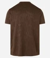 Remera deportiva gris con cuello redondo, mangas cortas, estampa heat print y detalle en los hombros. Confeccionada en tejido de malla con tecnología Dry.