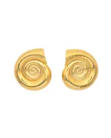 Aros tipo stud de acero quirúrgico hipoalergénico PVD, en forma de caracol.