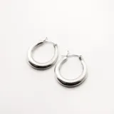 Aros argolla bombé en plata 925.