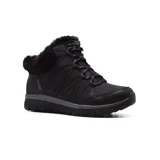 Bota casual Skechers Slip-ins Graceful color negro, con textura de ante, ajuste amplio y plantilla Air-Cooled Memory Foam. Tratamiento 3M Scotchgard para resistir el agua y las manchas.