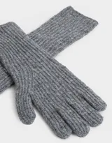 Par de guantes tejidos color gris con puños largos.