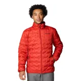 Campera puffer Columbia Delta Ridge II Down color rojo con diseño acolchado. Cuenta con tecnología termorreflectante Omni-Heat™, HeatSeal™ y Omni-Shield™.