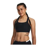 Top deportivo de compresión Under Armour HeatGear High, color celeste, con breteles regulables y espalda deportiva.