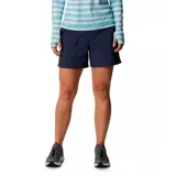 Short de mujer Columbia color azul marino, con tecnología de repelencia avanzada Omni-Shield, cintura elástica, bolsillos laterales y bolsillo trasero con cierre de seguridad.