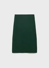 Falda midi gris de tejido de punto con mezcla de lana. Tiene cintura elástica y corte recto.