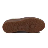 Championes Diadora Bamplat de mujer, con capellada en cuero sintético color beige y detalles en celeste, verde y rosa. Suela de goma marrón con plataforma.