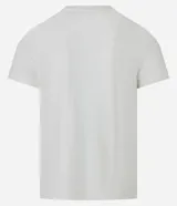 Remera muscle de media malla color blanco, con cuello redondo y manga corta.