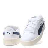 Championes Puma Park Life Style Easy, color negro con detalles en blanco y suela blanca. Zapatillas de cuero sintético con cordones.