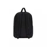 Mochila negra Vans Old Skool Classic con logo "Off The Wall" en blanco y bolsillo frontal con cierre.