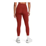Calza deportiva color salmón, tiro alto, corte capri y bolsillo lateral.