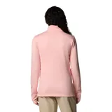 Polar de mujer color salmón, con tecnología Omni-Wick, estiramiento de confort, bolsillos con cremallera y agujeros para el pulgar.