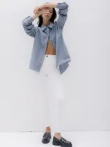 Pantalón de jean blanco de corte skinny.