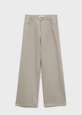 Pantalón de jean de tiro medio, corte wide leg y largo hasta el tobillo.