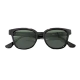 Lentes de sol Sunski modelo Miho, con montura cuadrada de acetato color negro y lentes polarizadas color verde oscuro.