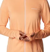 Campera polar Columbia con cierre frontal, bolsillos laterales con cierre y orificios para pulgares.