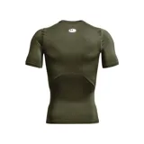 Remera deportiva blanca Under Armour HeatGear Armour de manga corta, corte ajustado y logo negro en el pecho.