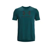 Remera Under Armour de hombre color azul marino, de corte clásico y manga corta. Presenta el logo de la marca estampado en blanco en el pecho.