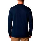 Buzo negro de cuello redondo con logo de Columbia estampado en el pecho.