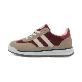 Zapatillas deportivas Le Groupe de dama, color beige con detalles en marrón y dorado.