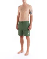 Short de baño negro con cordón ajustable en la cintura y logo de Deus Ex Machina con una palmera bordado en la pierna derecha.