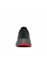 Zapatillas de trail running Columbia Konos Trillium ATR para hombre, color negro con detalles en gris y rojo. Cuentan con tecnología Omni-MAX™ para amortiguación y estabilidad, entresuela Techlite+™ para comodidad y suela Adapt Trax™ para tracción en terrenos variados.