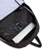 Mochila Vans Old Skool con estampado a cuadros en tonos marrones y negros, con bolsillo frontal con cierre y logo de la marca.