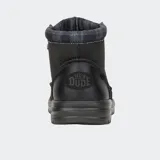 Botas Hey Dude modelo Bradley Classic, color marrón, con cordones y cuello de tela escocesa.