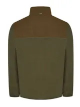 Campera polar azul con cuello alto y cierre completo. Cuenta con tres bolsillos externos con cierre y dos bolsillos internos.