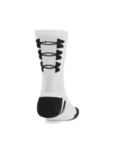 Medias deportivas unisex Under Armour Performance Tech, color borgoña con detalles en gris. Paquete de 3 pares.
