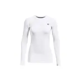 Remera de calce ajustado Under Armour ColdGear Authentics, color negro, de manga larga y cuello redondo.