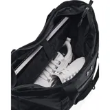 Bolso tote Under Armour Studio, color negro, con logo frontal y bolsillo de red con cierre.