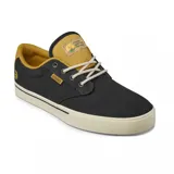 Championes Etnies Jameson 2 Eco, color negro con detalles en amarillo mostaza y suela color crema.
