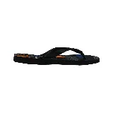Ojotas Havaianas negras con base estampada con diseño geométrico en tonos grises, celestes y naranjas.